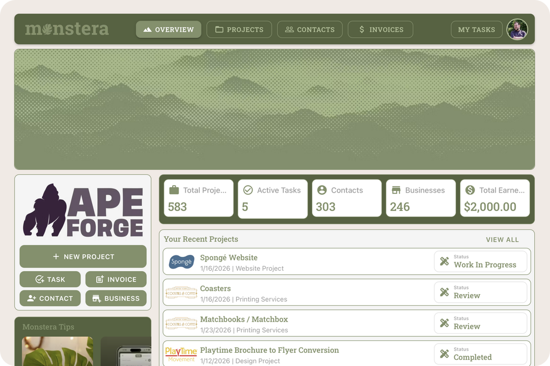 Preview Of The Monstera On Desktop